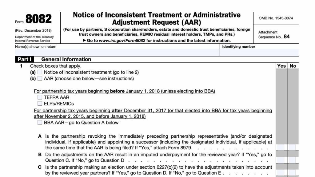 form 8082