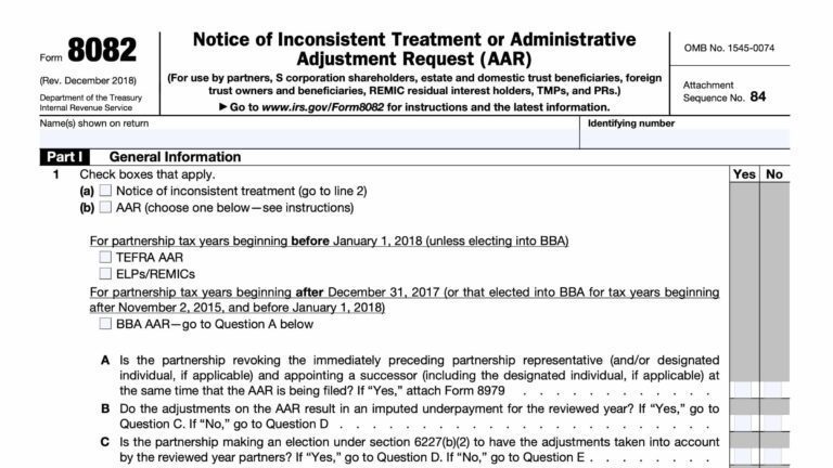 Form 8082- Best Informative Analysis
